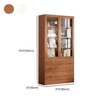 Vintage Vertical Wood Brown Storage Barrister Bookcase Image - 20