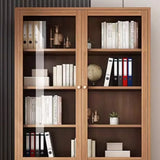 Vintage Vertical Wood Brown Storage Barrister Bookcase Image - 3