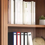 Vintage Vertical Wood Brown Storage Barrister Bookcase Image - 7