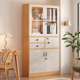 Vintage Vertical Wood Brown Storage Barrister Bookcase Image - 9