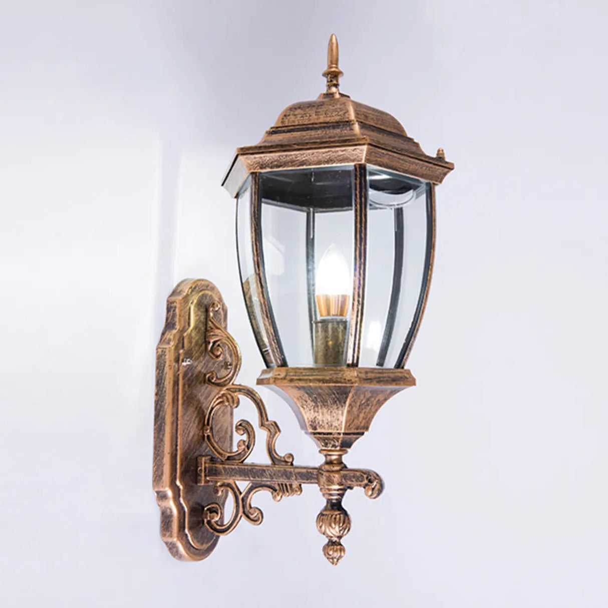Vintage Waterproof Brass Exterior Wall Lantern Light Image - 10