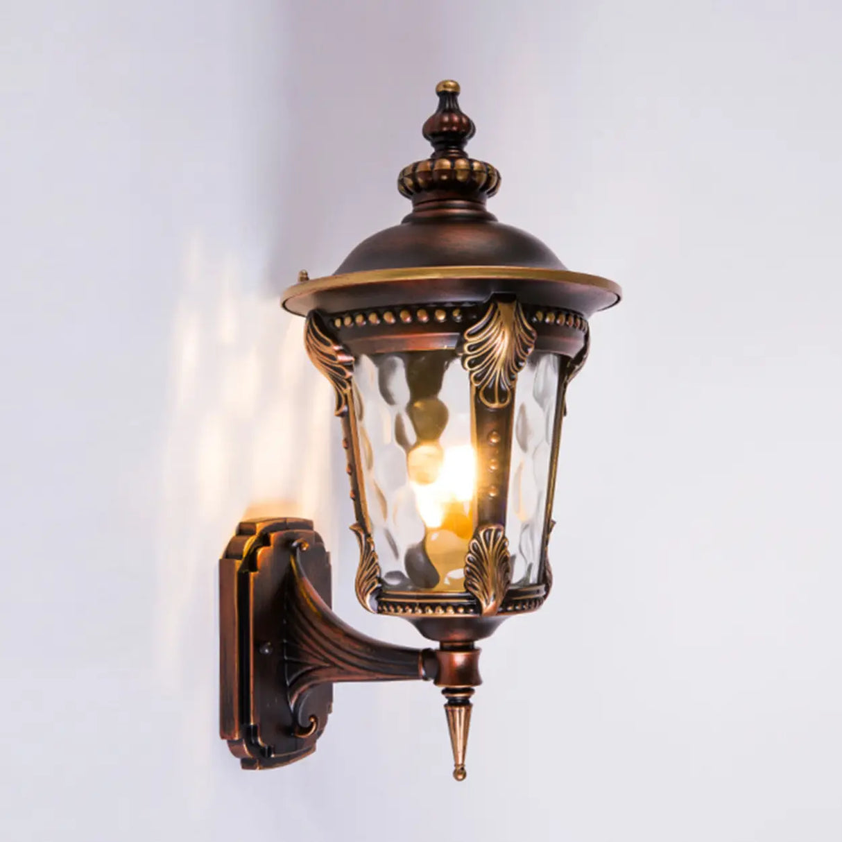 Vintage Waterproof Brass Exterior Wall Lantern Light Image - 11