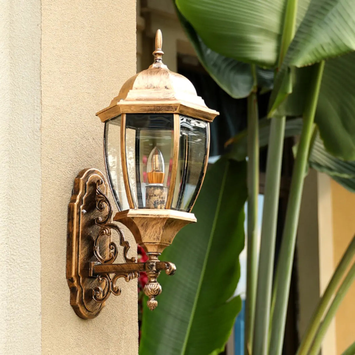 Vintage Waterproof Brass Exterior Wall Lantern Light Image - 19