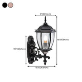 Vintage Waterproof Brass Exterior Wall Lantern Light #size