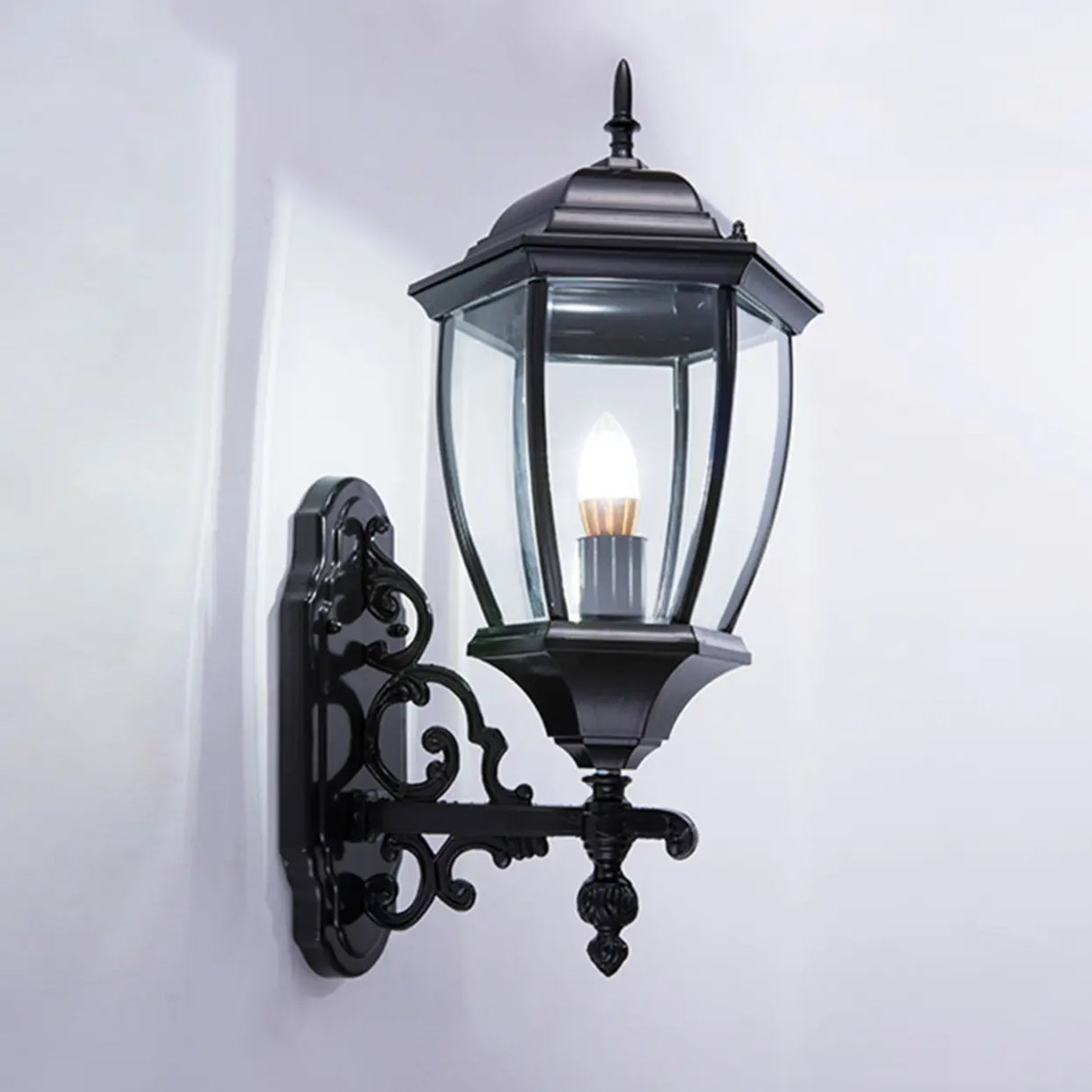 Vintage Waterproof Brass Exterior Wall Lantern Light Image - 3