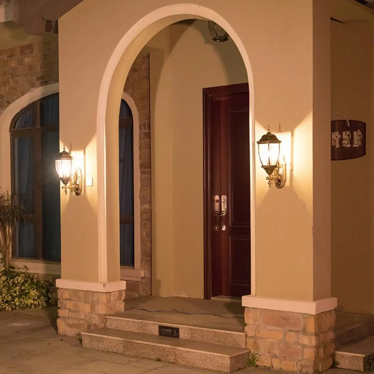 Vintage Waterproof Brass Exterior Wall Lantern Light Image - 4