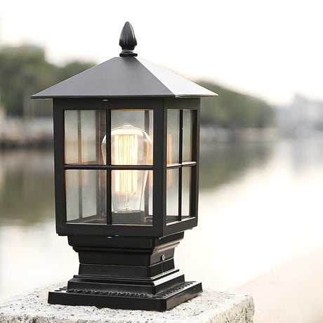 Vintage Waterproof Outdoor Black Wall Lantern Sconce Image - 1