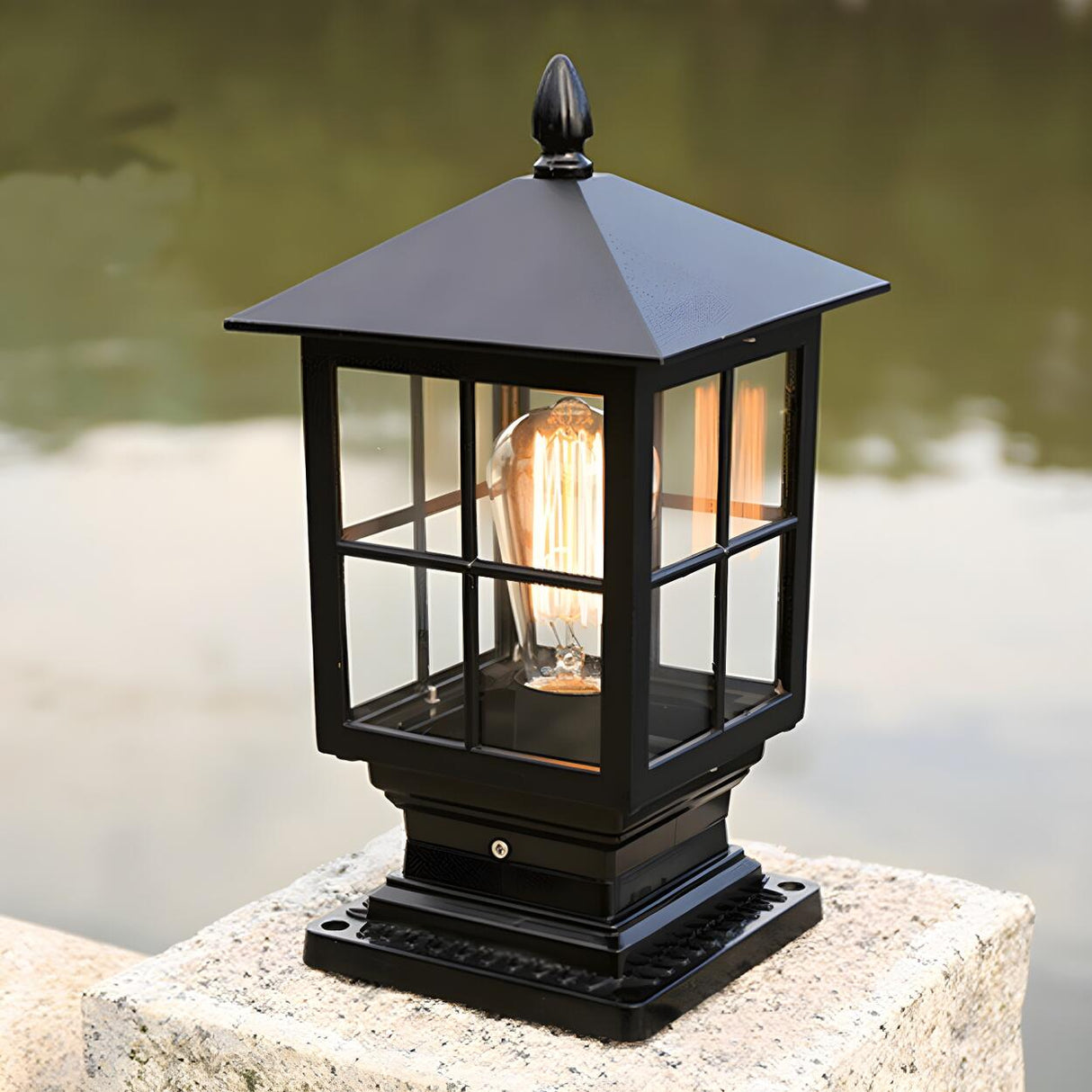 Vintage Waterproof Outdoor Black Wall Lantern Sconce Image - 2