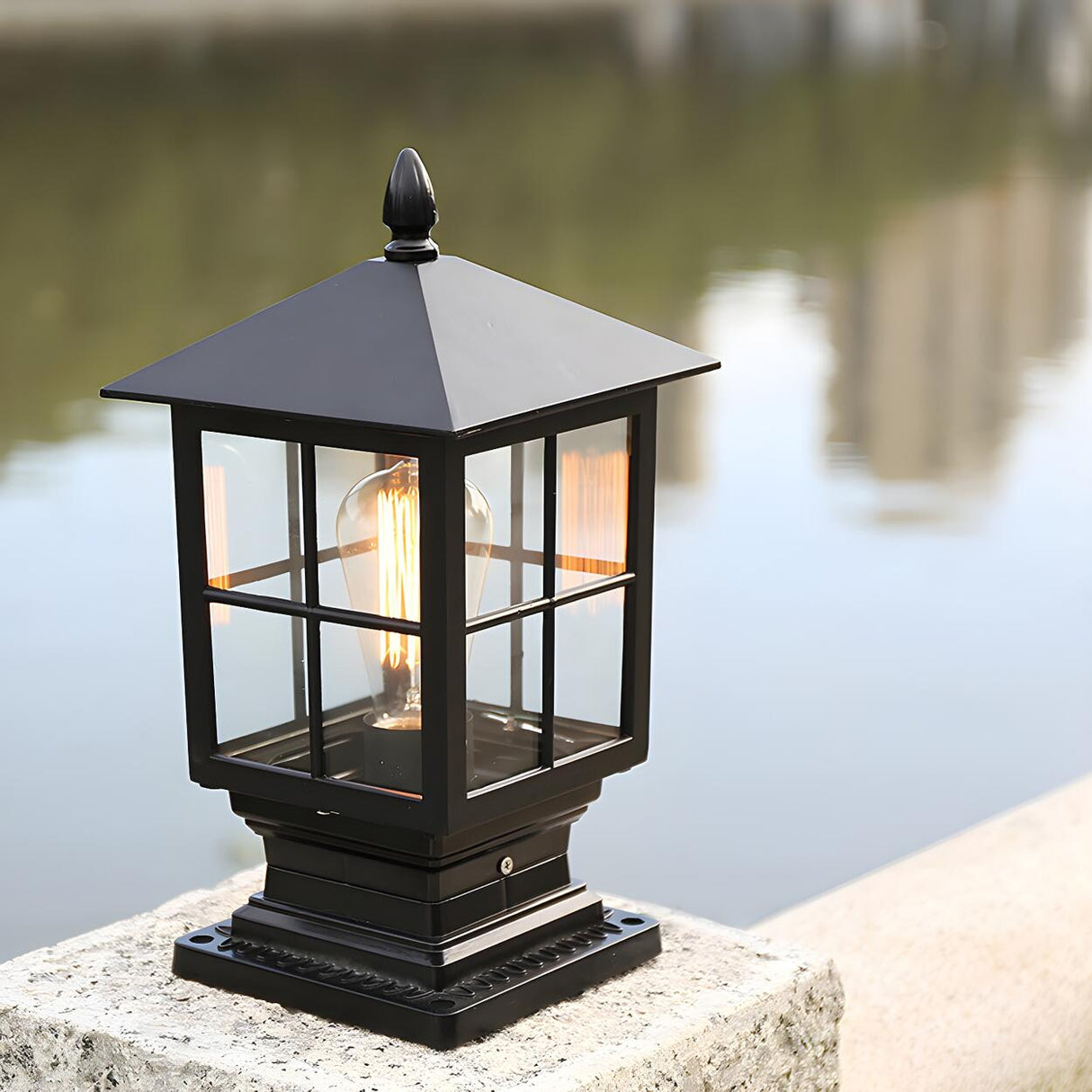 Vintage Waterproof Outdoor Black Wall Lantern Sconce Image - 3