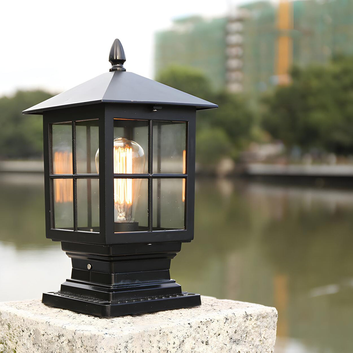 Vintage Waterproof Outdoor Black Wall Lantern Sconce Image - 4
