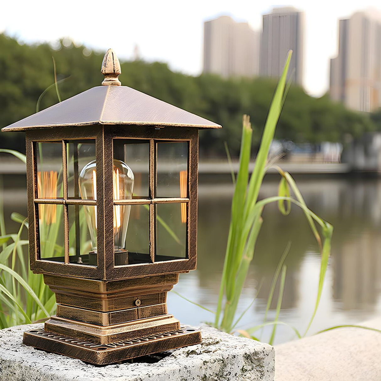 Vintage Waterproof Outdoor Black Wall Lantern Sconce Image - 6