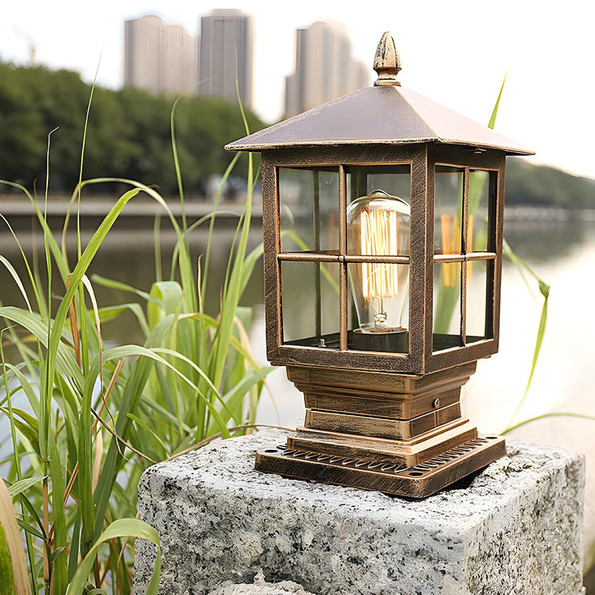 Vintage Waterproof Outdoor Black Wall Lantern Sconce Image - 7