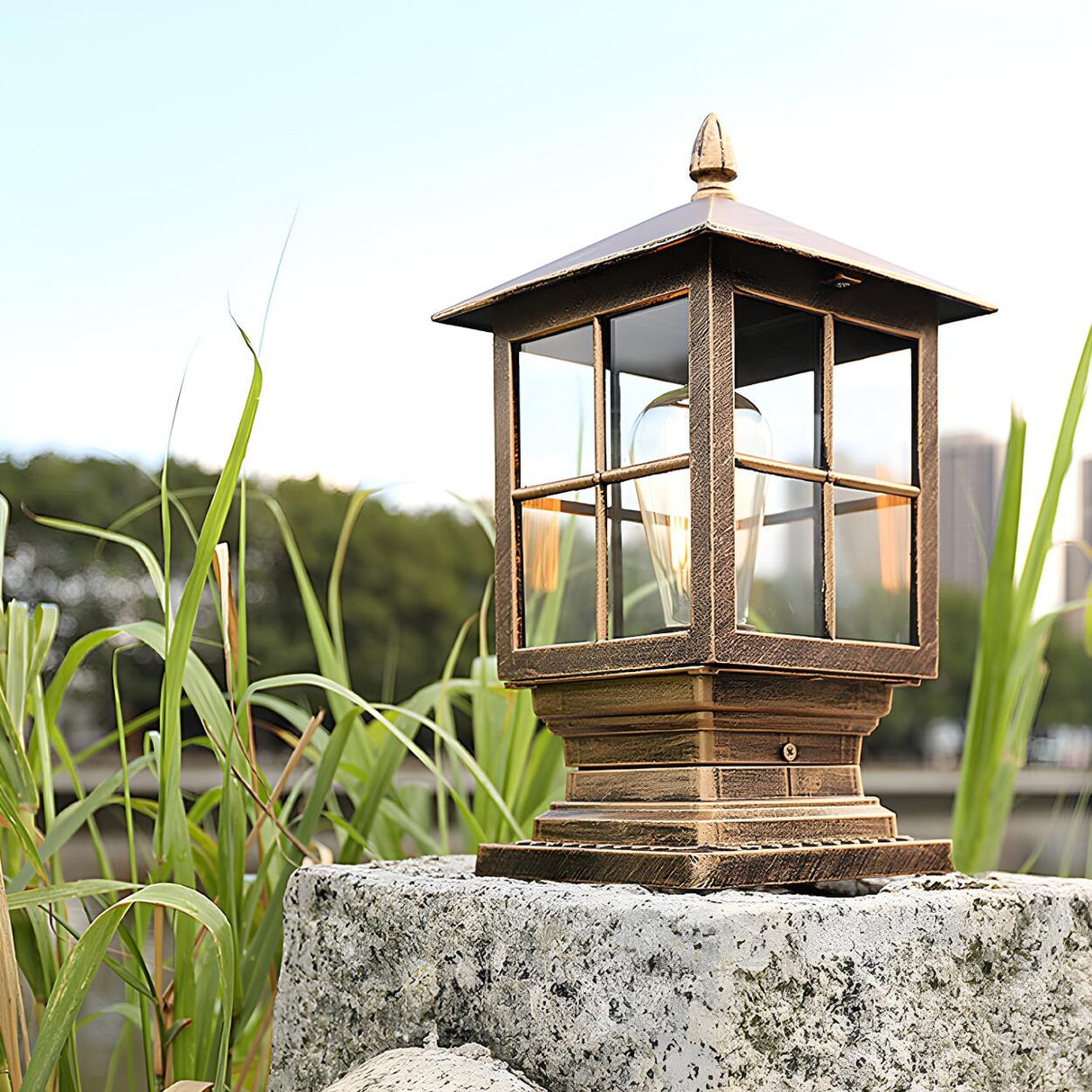 Vintage Waterproof Outdoor Black Wall Lantern Sconce Image - 8