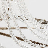 Vintage White Beaded Candle Chandelier Adjustable Height Image - 13