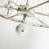 Vintage White Beaded Candle Chandelier Adjustable Height Image - 14
