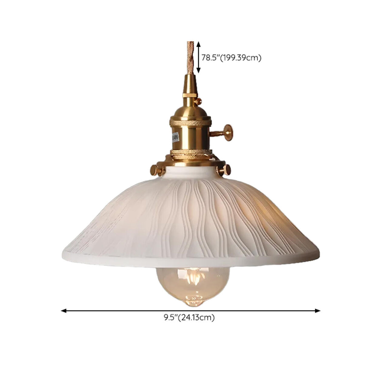 Vintage White Ceramic Floral Pendant Ceiling Light Image - 11