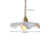 Vintage White Ceramic Floral Pendant Ceiling Light Image - 12