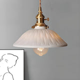 Vintage White Ceramic Floral Pendant Ceiling Light Image - 2