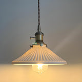 Vintage White Ceramic Floral Pendant Ceiling Light Image - 5