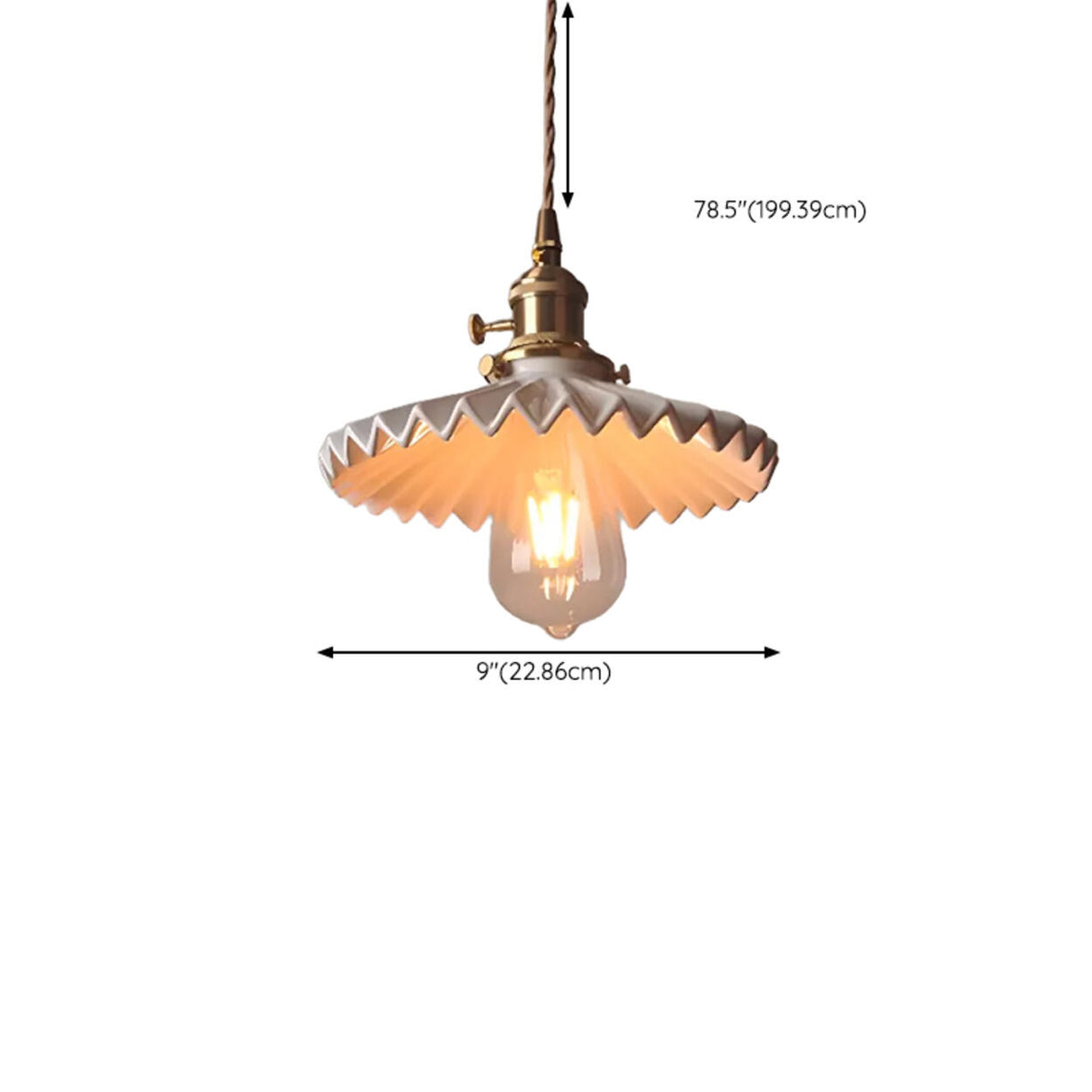 Vintage White Ceramic Floral Pendant Ceiling Light 