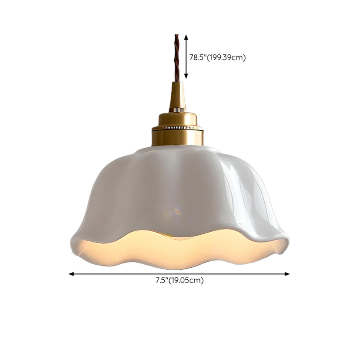 Vintage White Ceramic Floral Pendant Ceiling Light Image - 9