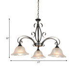 Vintage White Glass Flower Pendant Light Chandelier #size
