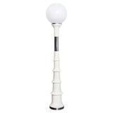 Vintage White Globe and Space Age Bamboo Floor Lamp Image - 5