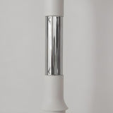Vintage White Globe and Space Age Bamboo Floor Lamp Image - 8