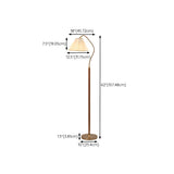 Vintage White Pleated Shade Wooden LED Floor Lamp #size