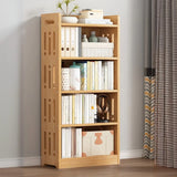 Vintage Wood Grain Vertical Shelf Organizer Bookcase Image - 17