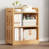 Vintage Wood Grain Vertical Shelf Organizer Bookcase Image - 27