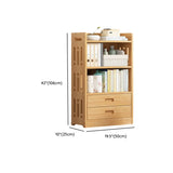 Vintage Wood Grain Vertical Shelf Organizer Bookcase #size