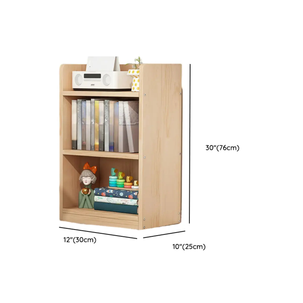 Vintage Wood Grain Vertical Shelf Organizer Bookcase Image - 60