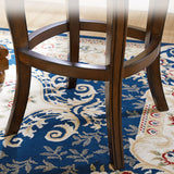 Vintage Wood Leather Swivel Armrest Counter Height Bar Stool Image - 10