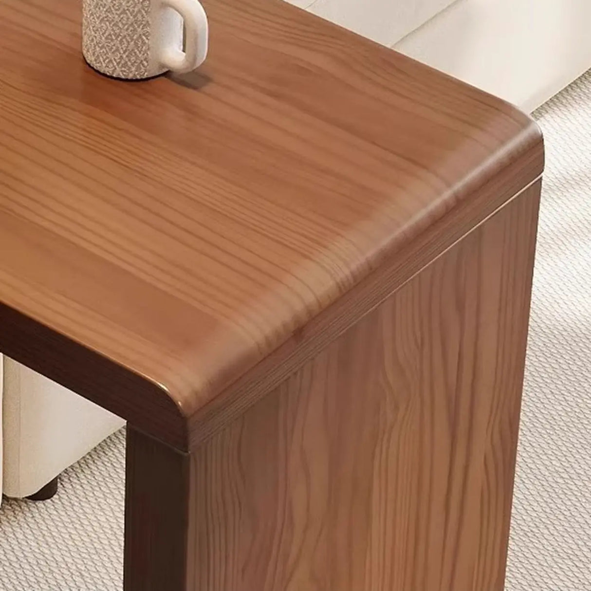 Vintage Wood Space-Saving Breakfast Bar Stool with Storage Shelves Image - 6