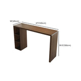 Vintage Wood Storage Counter Height Bar Stool with Shelves #size