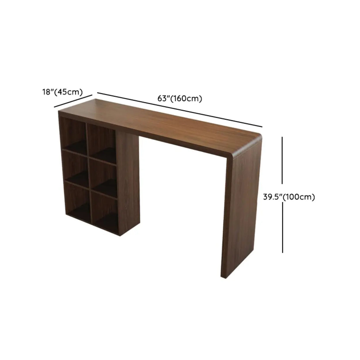 Vintage Wood Storage Counter Height Bar Stool with Shelves Image - 8