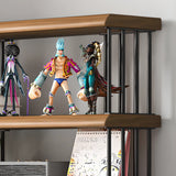 Vintage Wooden Rectangular Metal Open Display Bookcase Image - 8