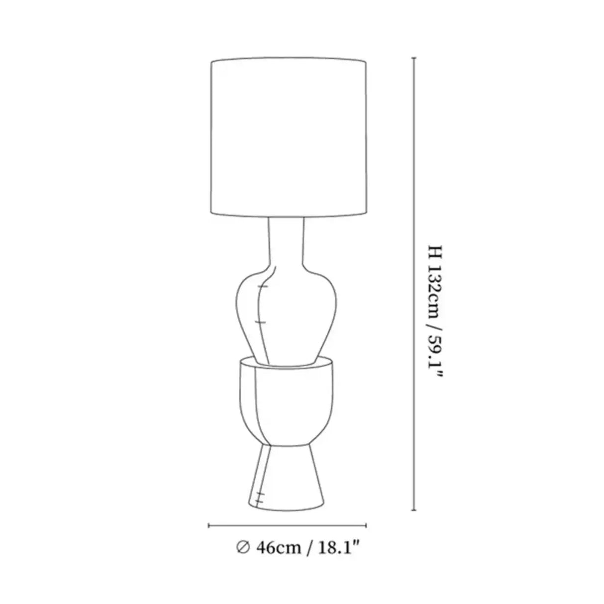 Wabi-sabi  Gray Drum Sculptural Stacked Wood Floor Lamp 