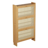 Wall Mounted Adjustable Bamboo Brown Large Shoe Storage Image - 10