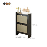 Wall Mounted Adjustable Bamboo Brown Large Shoe Storage #size
