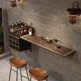 Wall-Mounted Bar Table with Wine Storage Shleves Image - 3