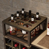 Wall-Mounted Bar Table with Wine Storage Shleves Image - 4