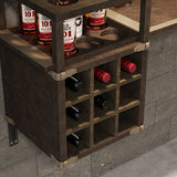 Wall-Mounted Bar Table with Wine Storage Shleves Image - 5