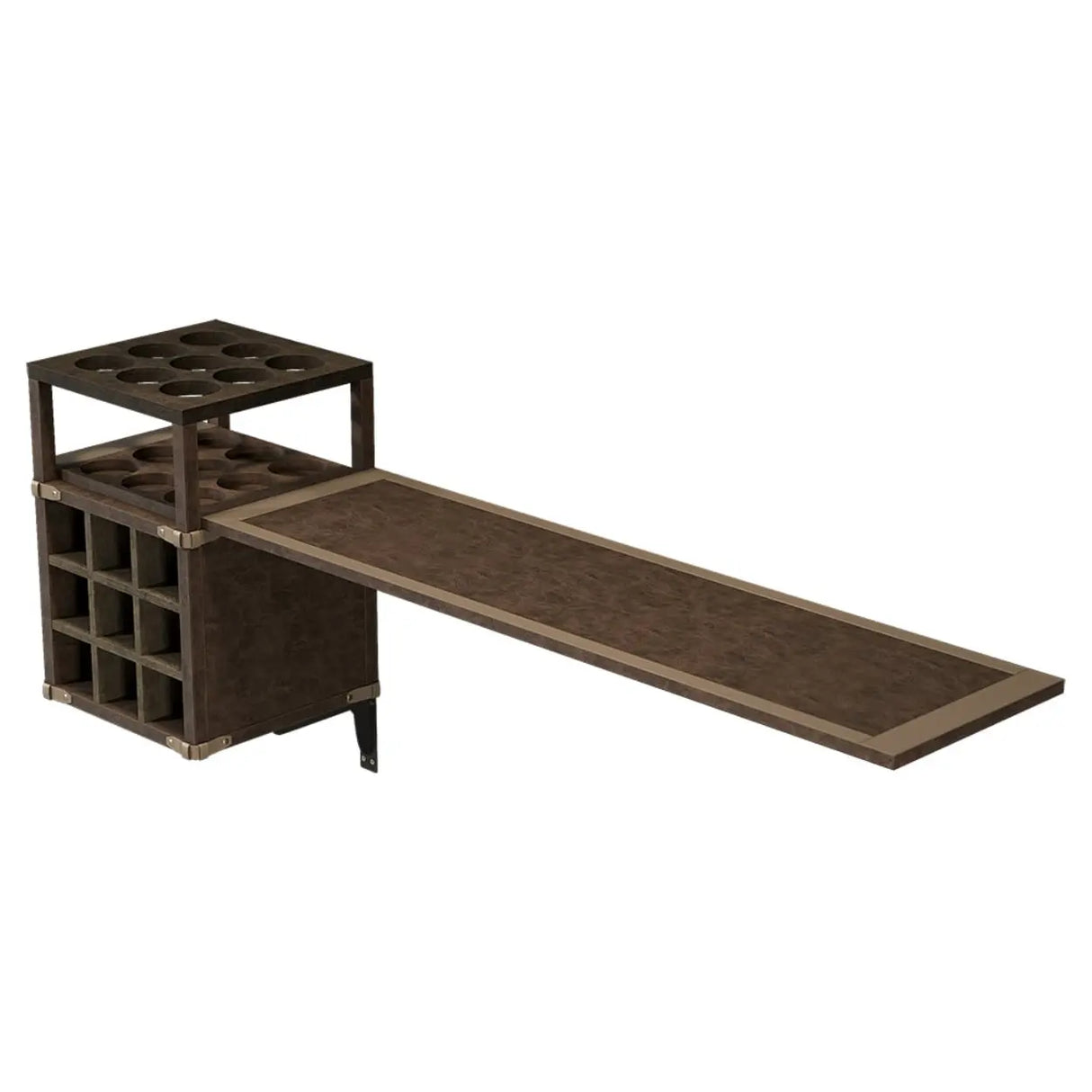 Wall-Mounted Bar Table with Wine Storage Shleves Image - 8