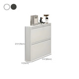 Wall Mounted Wooden Entryway White Drop Front Shoe Storage Image - 36