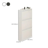Wall Mounted Wooden Entryway White Drop Front Shoe Storage Image - 39