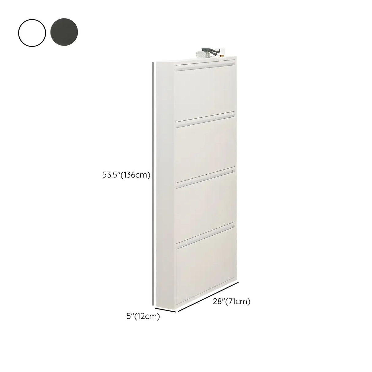 Wall Mounted Wooden Entryway White Drop Front Shoe Storage Image - 43