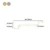 Wall-Mounted Metal Bar Gold Silver Living Coat Rack #size