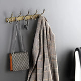 Wall-Mounted Metal Bronze Decorative Coat Rack with Hooks Image - 19